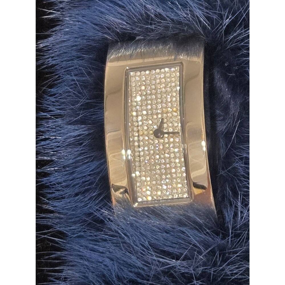 Splash Women's Blue Soft Faux Fur Rhinestone Watch
